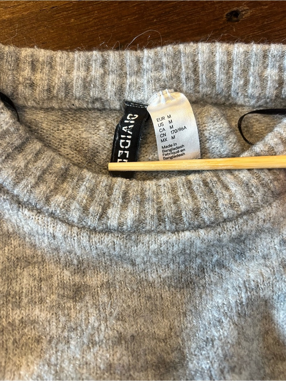 H&M Divided Alpaca Wool Blend Gray Marled Sweater Women’s M - Picture 4 of 9